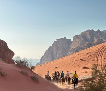 Horse and rider in Wadi Rum
