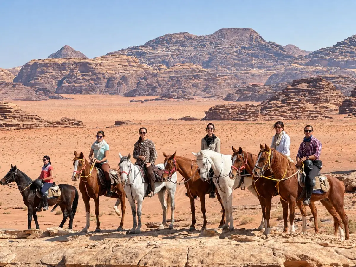 Horse riding tour through the Wadi Rum desert